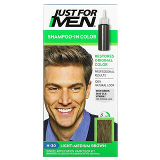 Just for Men, Colorante para el cabello masculino Fórmula original, Marrón claro a medio H-30, Kit de aplicación única