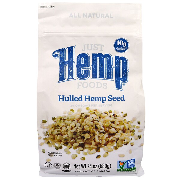 Just Hemp Foods‏, Hulled Hemp Seeds, 24 oz (680 g)