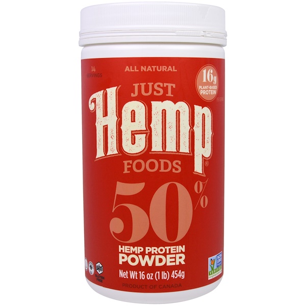 Just Hemp Foods, 50 Hemp Protein Powder, 16 oz (454 g) iHerb