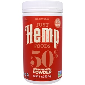 Купить Just Hemp Foods, 50% Порошок Конопляного Белка, 16 унций (454 г)  на IHerb