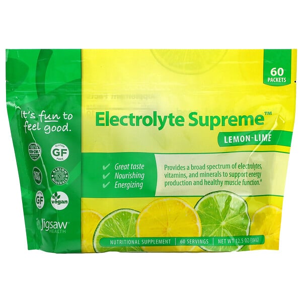 Electrolyte Supreme, Lemon-Lime, 60 Packets, 12.5 oz (354 g)