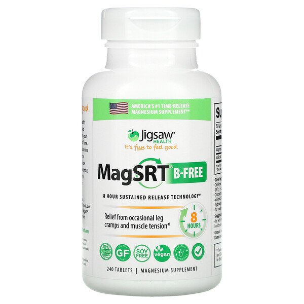 Jigsaw Health, MagSRT, B-Free, магний с замедленным высвобождением, 240 таблеток