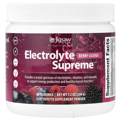 Jigsaw Health, Electrolyte Supreme™, Bayas deliciosas, 204 g (7,2 oz)