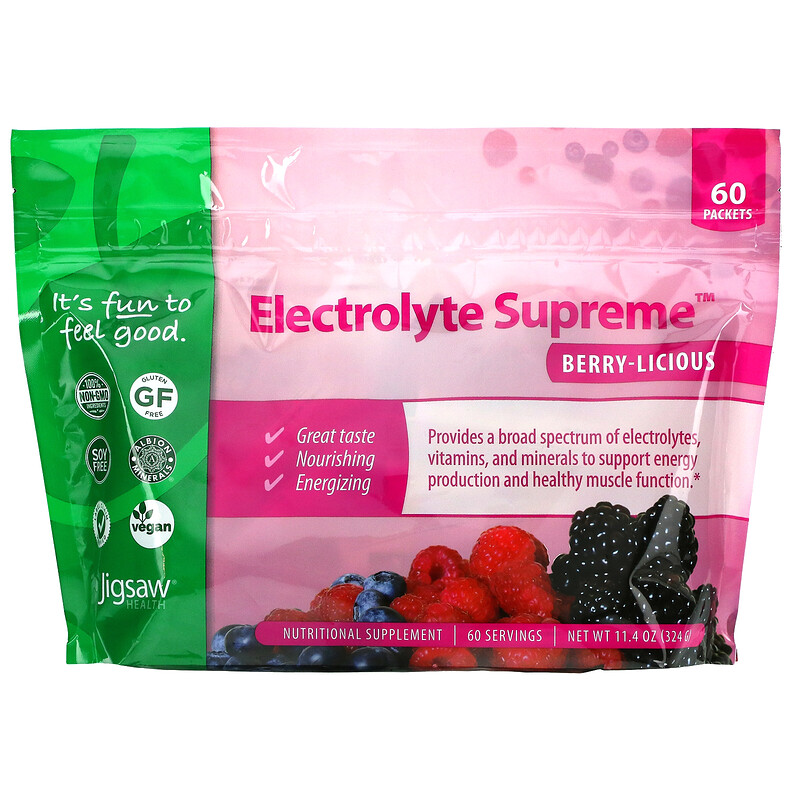 Jigsaw Health, Electrolyte Supreme, BerryLicious, 60 Packets, 11.4 oz