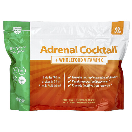 Jigsaw Health Adrenal Cocktail™ + Wholefood Vitamin C, 60 Packets, 4 g Each