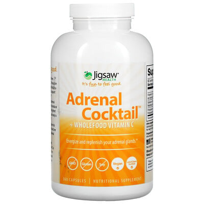 Jigsaw Health Adrenal Cocktail + Wholefood Vitamin C, 360 Capsules