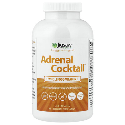 Product Image for Jigsaw Health, Adrenal Cocktail + Wholefood Vitamin C, 360 Capsules