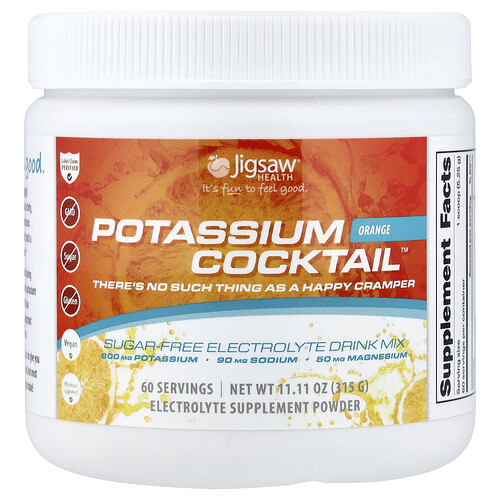 Jigsaw Health Potassium Cocktail™, Sugar-Free Electrolyte Drink Mix, Orange, 11.11 oz (315 g)