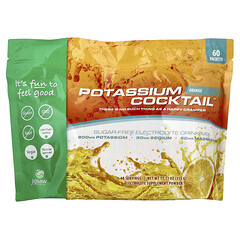 Potassium Cocktail™, суміш для напоїв із електролітами без цукру, апельсин, 60 пакетиків по 5,25 г