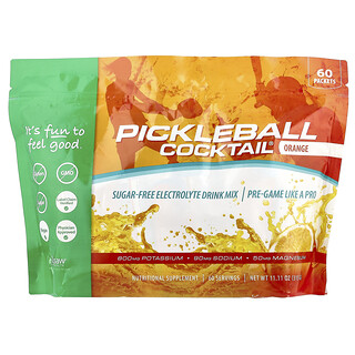 Jigsaw Health, Pickleball Cocktail®, směs elektrolytických nápojů, pomeranč, 60 balení, po 5 g