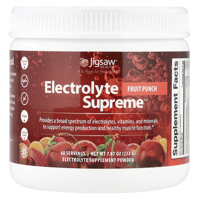 Jigsaw Health, Electrolyte Supreme™, Ponche de frutas, 222 g (7,87 oz)