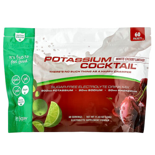 Jigsaw Health Potassium Cocktail™, White Cherry Limeade, 60 Packets, 5.4 g Each