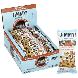 JiMMY!, Bars With Benefits™ протеиновый батончик, карамельный шоколад, 12 батончиков, 60 г