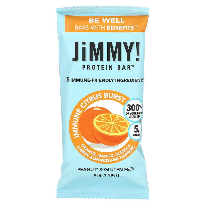 JiMMY!, Be Well Bars With Benefits, Immune Citrus Burst, 12 Protein