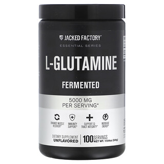 Jacked Factory, Essential Series, L-Glutamine, Fermented, Unflavored, 17.64 oz (500 g)