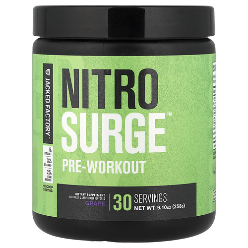 Jacked Factory, Nitro Surge™, Pre-Workout, Grape, 9.10 oz (258 g)