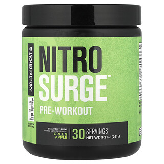 Jacked Factory, Nitro Surge，锻炼前配方，青苹果味，8.78 盎司（249 克）