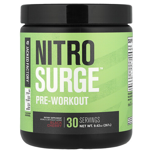 Jacked Factory, Nitro Surge™, Pre-Workout, Black Cherry, 9.42 oz (267 g)
