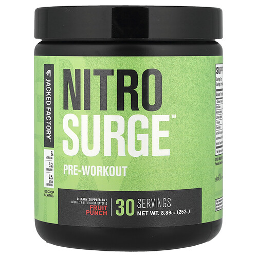 Jacked Factory Nitro Surge™, Pre-Workout, Fruit Punch, 8.89 oz (252 g)