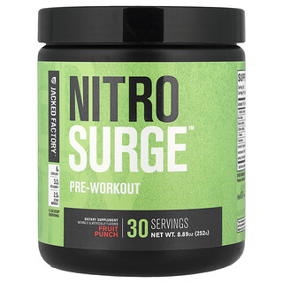 Jacked Factory, Nitro Surge，锻炼前配方，混合水果味，9.1 盎司（258 克）