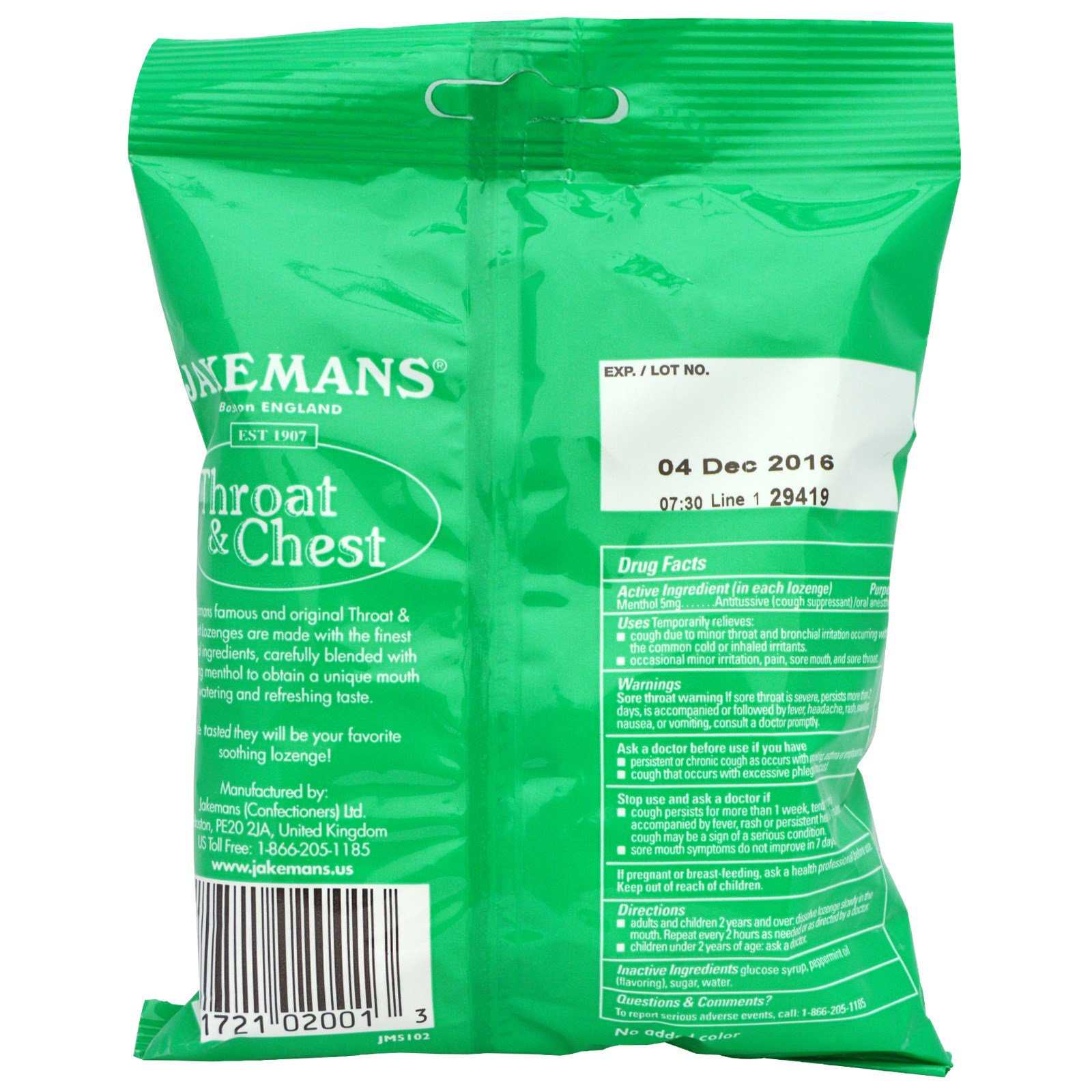 Jakeman's Honey Throat & Chest Lozenges - 30 Count For Cough & Sore Throat Relief