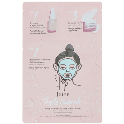 Julep Triple Quench, Deep Hydration Sheet Mask System, 1 Set