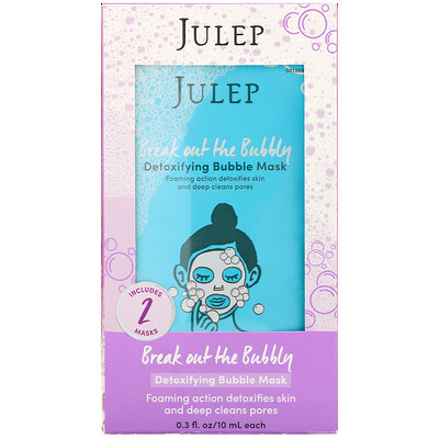 Julep Break Out the Bubbly, пузырьковая маска для выведения токсинов, 2 шт.