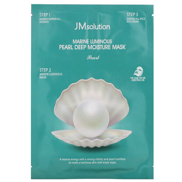 JM Solution, 3 Step Marine Luminous Pearl Deep Moisture Mask, 1 Set - iHerb