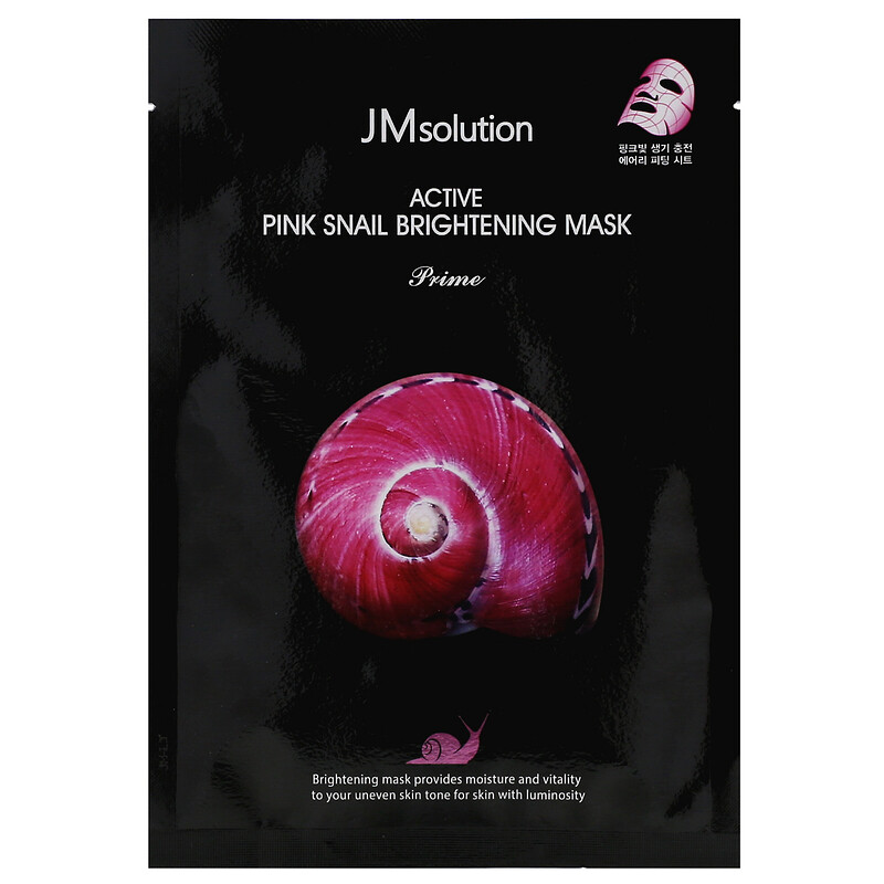 JM Solution, Active Pink Snail Brightening Mask, Prime, 1 Sheet, 30 ml iHerb