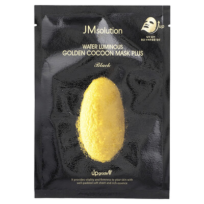 JM Solution, Water Luminous Golden Cocoon Beauty Mask Plus, Black, 1 Sheet, 45 g