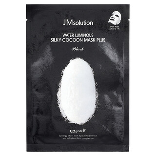 JM Solution, 水润光泽丝茧美容面膜加，黑色，1 片，1.18 盎司（35 毫升）