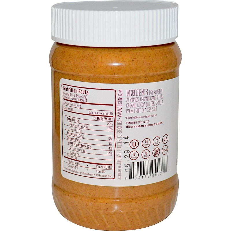 Justin's Nut Butter, Vanilla Almond Butter, 16 oz (454 g) iHerb