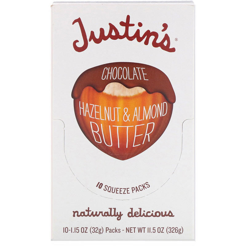 Justin's Nut Butter, Chocolate Hazelnut Butter Blend, 10 Squeeze Packs ...