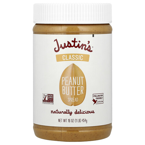 Justin's Nut Butter Classic Peanut Butter Spread, 16 oz (454 g)