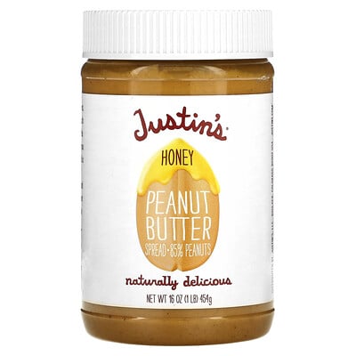 Justins Nut Butter Арахисовое масло с медом, 16 унций (454 г)