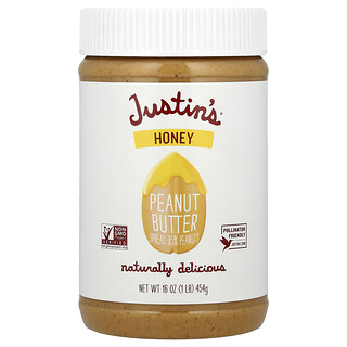Justin's Nut Butter, Pâte à tartiner, Beurre de cacahuète au miel, 454 g