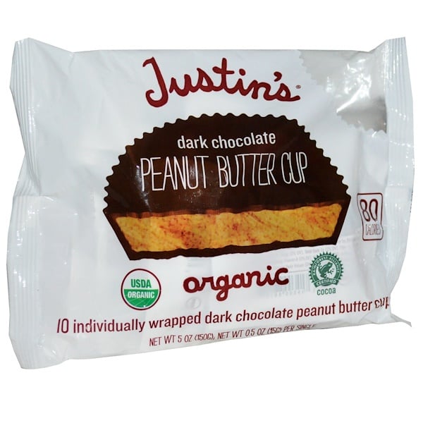 Justin's Nut Butter, Organic Peanut Butter Cups, Dark Chocolate, 10 ...