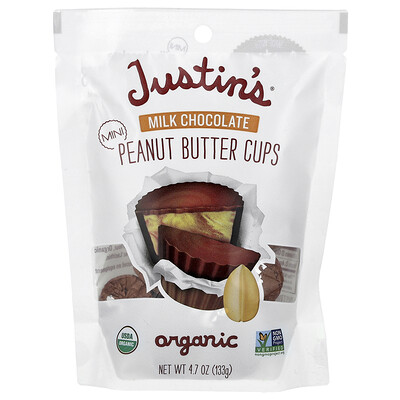 Product Image for Justin's Nut Butter, Organic Mini Milk Chocolate Peanut Butter Cups, 4.7 oz (133 g)