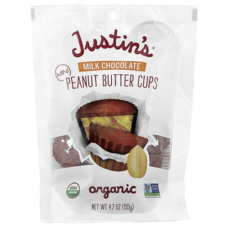 Justin's Nut Butter, Mini tazas de mantequilla de maní con chocolate con leche orgánico, 133 g (4,7 oz)