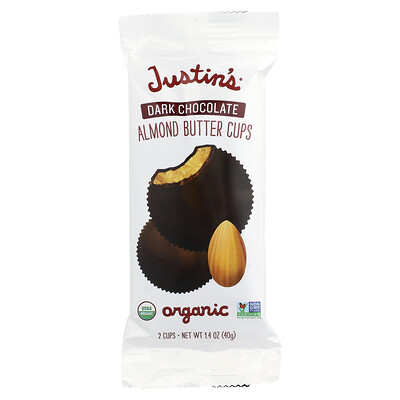 Product Image for Justin's Nut Butter, Organic Dark Chocolate Almond Butter Cups, 2 Cups, 1.4 oz (40 g)