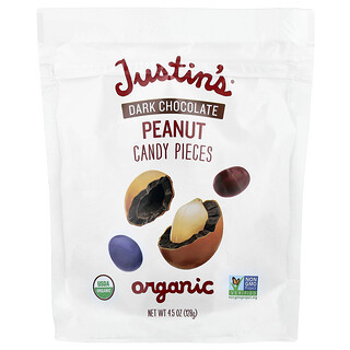 Justin's Nut Butter, Friandises biologiques aux cacahuètes, Chocolat noir, 128 g