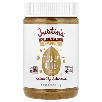 Product Image for Justin's Nut Butter, Classic Peanut Butter Spread, Crunchy, 16 oz (454 g)