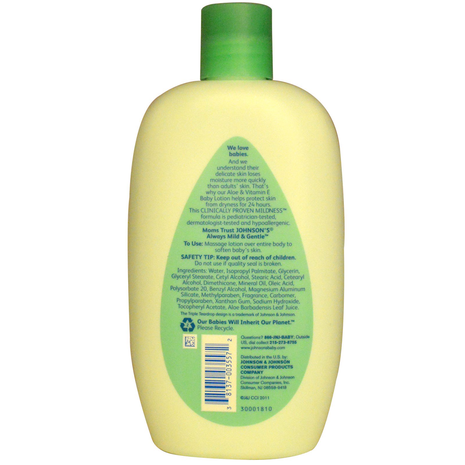 Johnson & Johnson, Baby Lotion, Aloe & Vitamin E, 15 fl oz (443 ml) iHerb