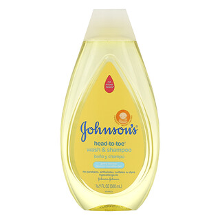 Johnson's Baby, Head-To-Toe, Agente de limpieza y champú de pies a cabeza, 500 ml (16,9 oz. líq.)