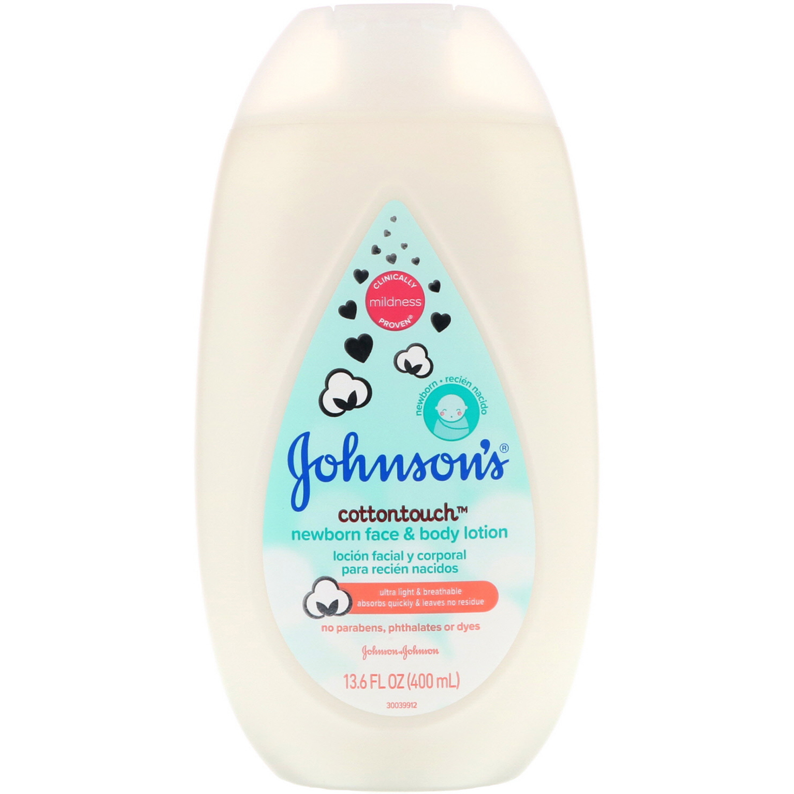 johnson's cottontouch newborn face and body lotion