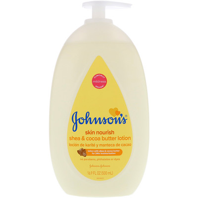 Johnson's Baby Skin Nourish, Shea & Cocoa Butter Lotion, 16.9 fl oz (500 ml)