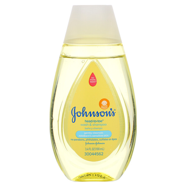 Шампунь и средство для мытья рук Johnson's Head-to-Toe Wash, 3,4 жидких унции (100 мл)