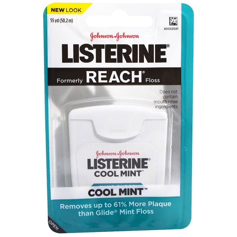 Johnson & Johnson, Listerine, Cool Mint Floss, 55 yd (50.2 m) - iHerb