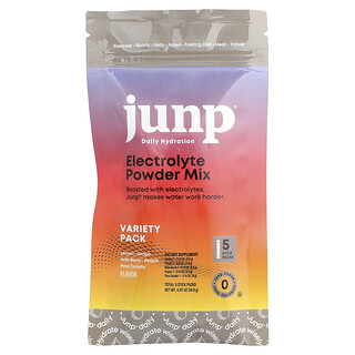 JUNP Hydration, Campuran Serbuk Elektrolit, Pek Pelbagai, 5 Pek Batang, 0.67 oz (18.9 g)