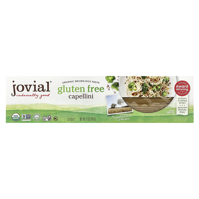 Jovial, Arroz de pasta marrón, Capellini, 12 onzas (340 g)
